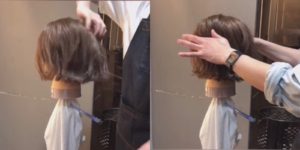 切りっぱなしボブ手順4