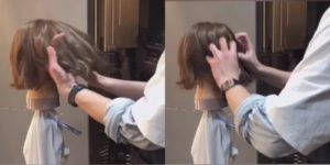 切りっぱなしボブ手順3